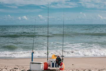 fishing on the beach