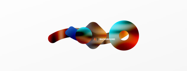 Metallic shiny geometric surfaces, round shapes and circles. Digital web futuristic template for wallpaper, banner, background, card, book Illustration, landing page