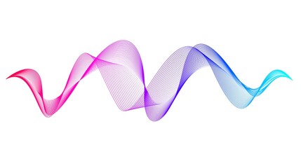 Abstract audio wave line design. Music waveform spectrum. Colorful sound wave pattern. Music technology concept. Vector illustration