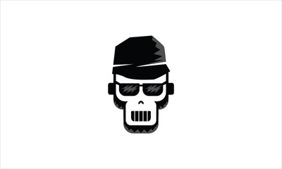 Vector cool monkey wearing glasses and hat