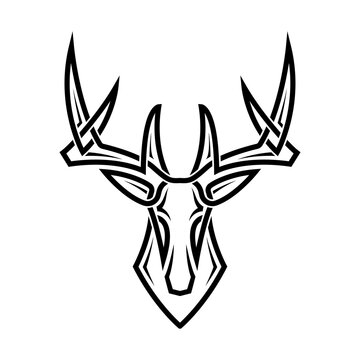 recommend clip art: Abstract deer head tattoo.