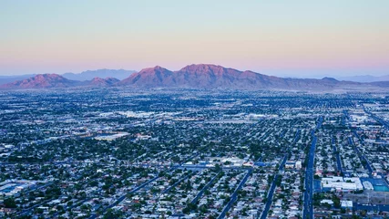 Afwasbaar Fotobehang Las Vegas Aerial view of the Las Vegas suburban sprawl, Nevada, United States