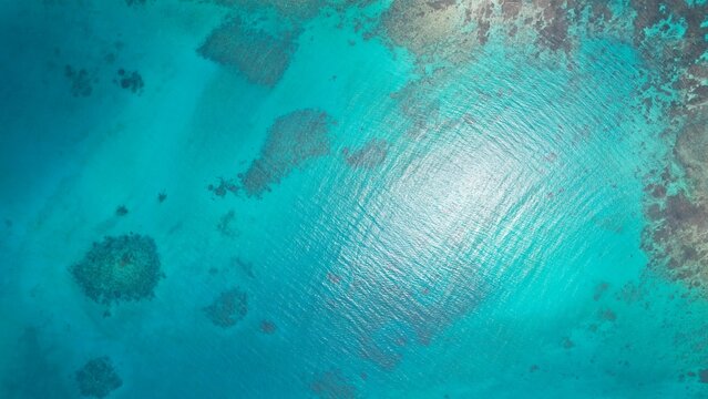 Aerial view of the Pacific Ocean in Philippines