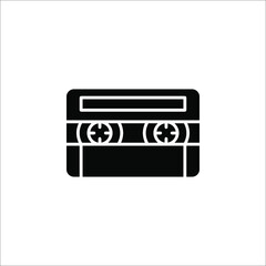retro music cassette icon isolated on white background