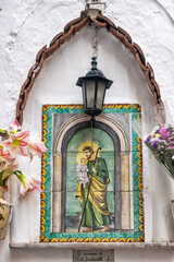 Religious wall painting, Amalfi coast, Italy