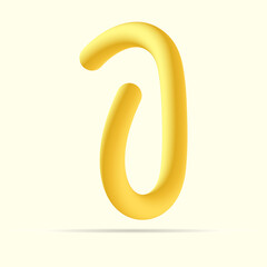 1 number gold color bright logo. Vector shinny isolated font for headline, bright template, logo, app logo and more