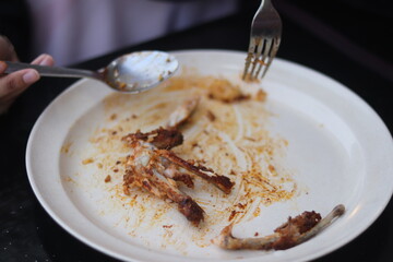 Dirty white plate 