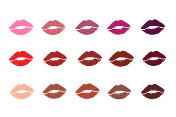 lip, female mouth. Lips with lipstick. Woman's lips close up isolated on white background.
