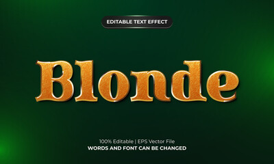 Luxury blonde 3d editable text effect