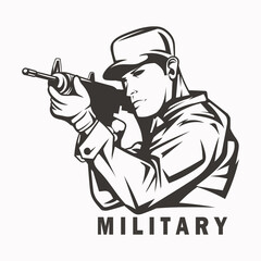 Army or soldier character vector collection. logo and mascot