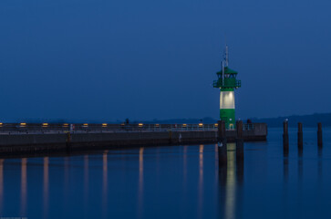 Leuchtturm in einer schönen Sommernacht in Travemünde Schleswig Holstein, Germany