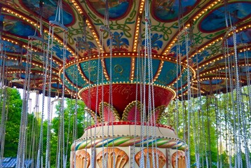 Carrousel at Tivoli Park - obrazy, fototapety, plakaty