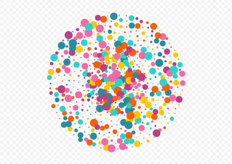Bright Polka Decoration Vector Transparent