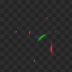 Rainbow Glints Vector Transparent Background.