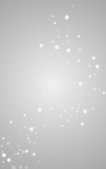 White Snowfall Vector Gray Background. Abstract