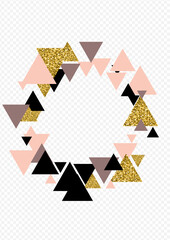 Gold Mosaic Vector Transparent Background. Light