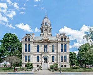 View of Kosciusko County Courthouse in Warsaw, Indiana, United States.