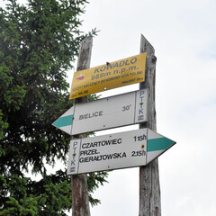 tabliczki na szlaku Kowadło