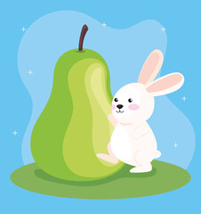 rabbit with pear fruit
