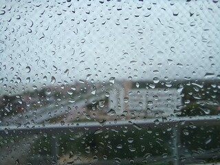 water drops on glass