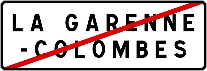 Panneau sortie ville agglomération La Garenne-Colombes / Town exit sign La Garenne-Colombes