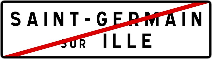 Panneau sortie ville agglomération Saint-Germain-sur-Ille / Town exit sign Saint-Germain-sur-Ille