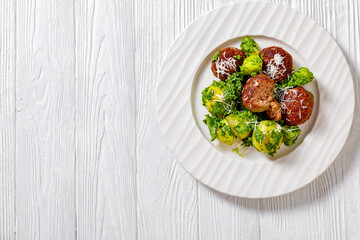 finnish beef meatballs with potatoes and pesto