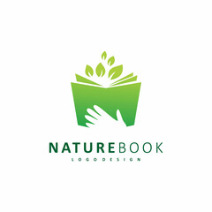 nature book leaf logo design