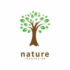 Obraz premium nature tree leaf logo design