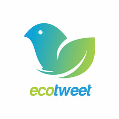 bird leaf eco wing logo design