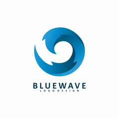 swirl blue wave logo design