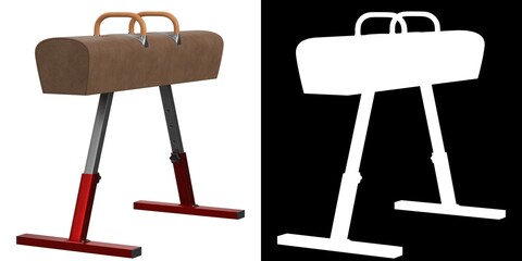 3D rendering illustration of a pommel horse © Francesco Milanese