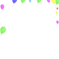 Green Balloon Background White Vector. Flying Ribbon Template. Bright Art. Red Helium. Balloon Anniversary Banner.