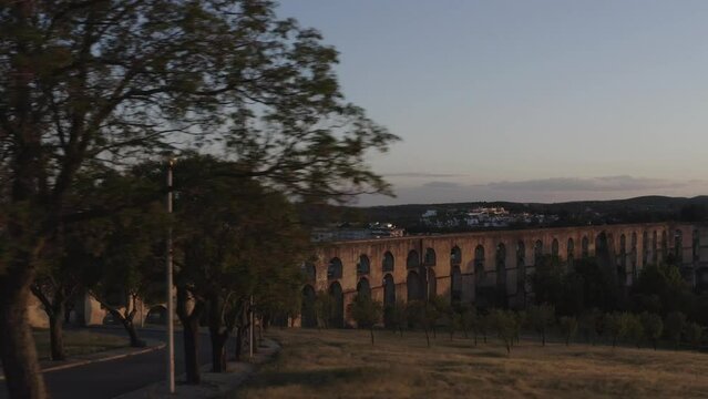 Sunset Aerial, Roman Aqueduct, Elvas, Portugal