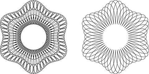 Guilloche patterns, rosette patterns in vector
