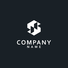 Modern Letter SN hexagon Logo Design