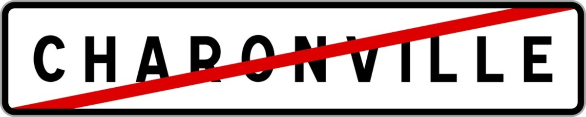 Panneau sortie ville agglomération Charonville / Town exit sign Charonville