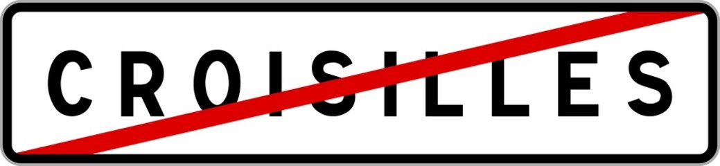 Panneau sortie ville agglomération Croisilles / Town exit sign Croisilles