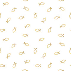 seamless golden pattern with christian fish jesus symbol, great for wrapping, textile, wallpaper, greeting card- vector illustration