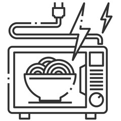 Simple microwave outline icon