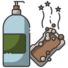 Simple soap filled line icon
