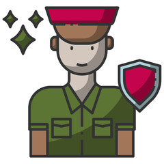 Simple security guard filled line icon