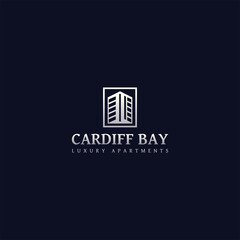 Fototapeta na wymiar Cardiff bay apartment building logo