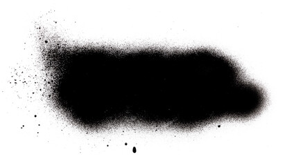 Black color spray paint or graffiti design element on the white wall background. - obrazy, fototapety, plakaty