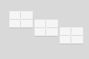 Blank Postage Stamp for Mockup. 3D Render.