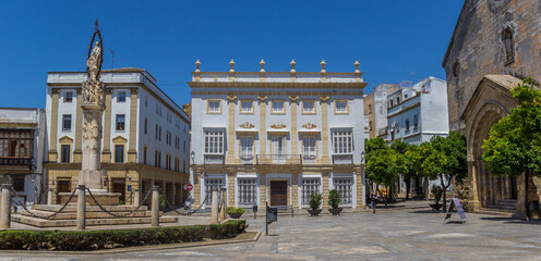 Panorama of the San Dionisio square in Jerez de la Frontera, Spain
