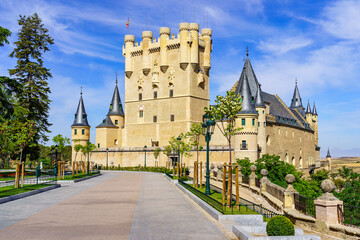 Fototapeta na wymiar Medieval castle of the world heritage city of Segovia, Spain.