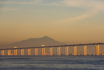 Rio - Niteroi Bridge Crossing the Guanabara Bay and Connecting Rio de Janeiro and Niteroi