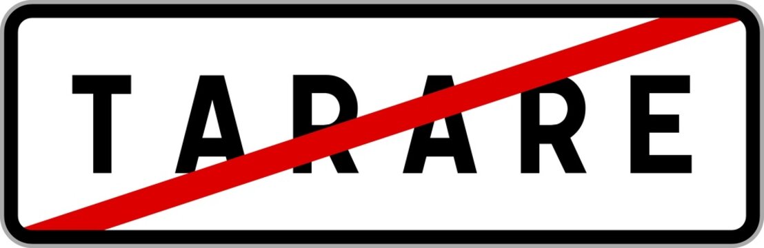 Panneau sortie ville agglom&eacute;ration Tarare / Town exit sign Tarare