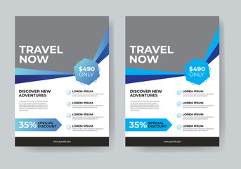 New travel flyer template design, a4 flyer template, digital marketing agency flyer, gradient flyer template, abstract business flyer template, modern flyer template, unique flyer template